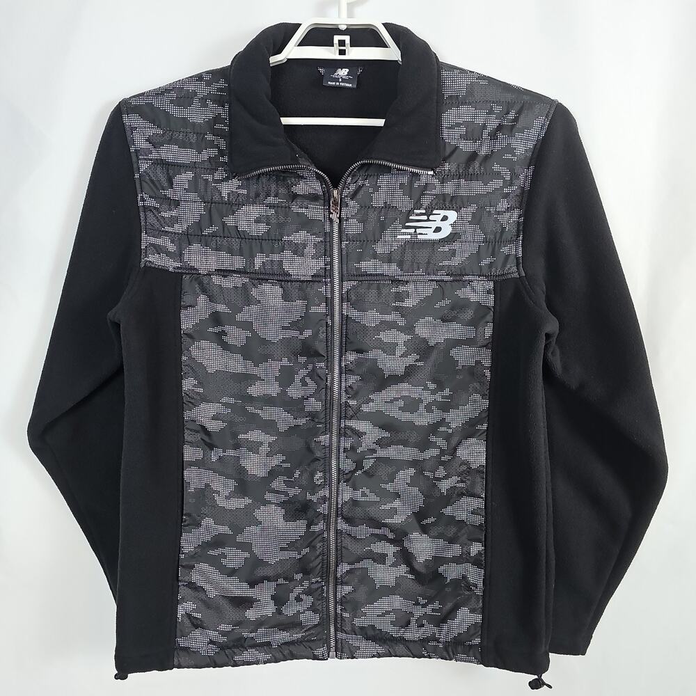 New Balance Fleece Jacket Men’s Small Black Camouflage Full Zip